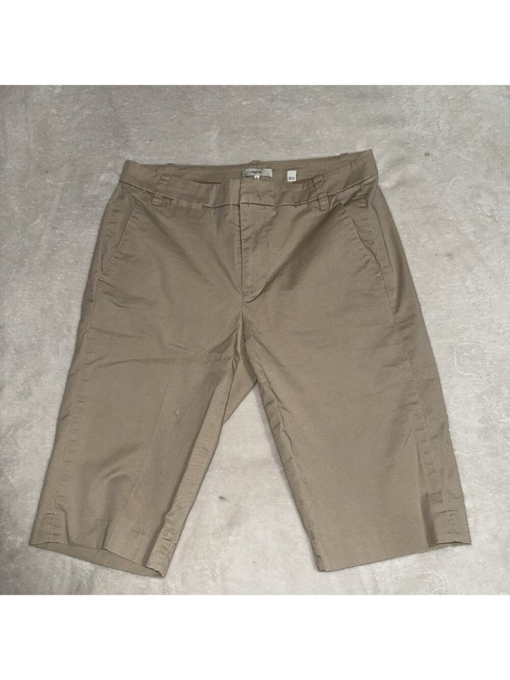 Vince Women’s Khaki Bermuda Shorts Size 8 Cotton Stretch Casual